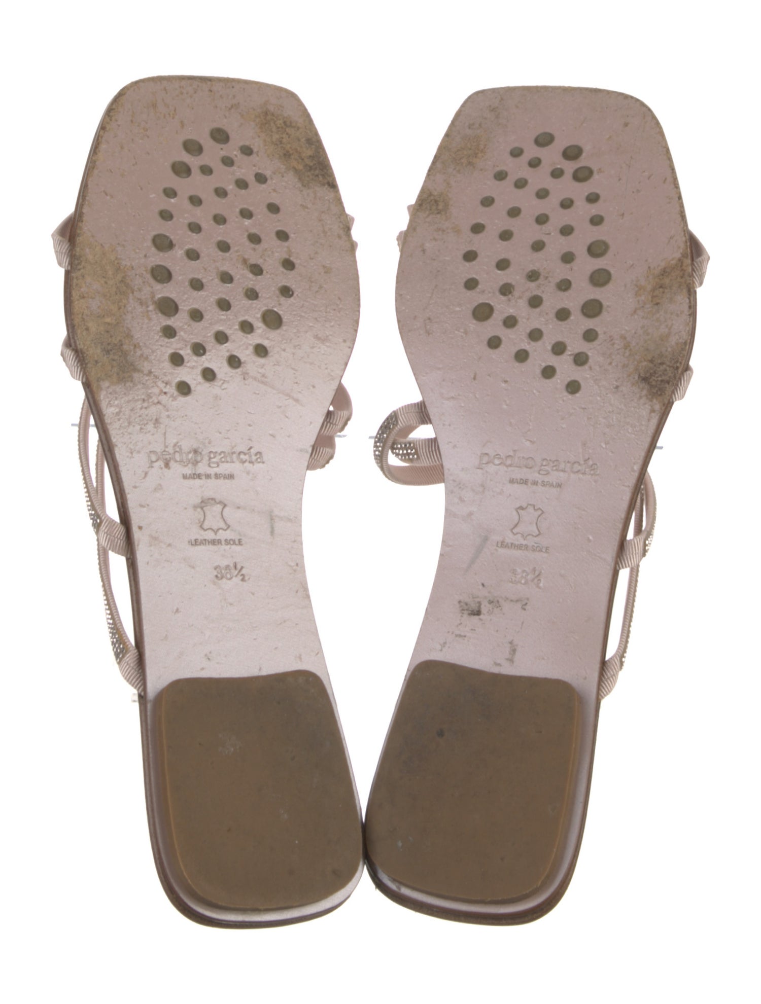 Pedro Garcia Leather Crystal Embellishments Slides